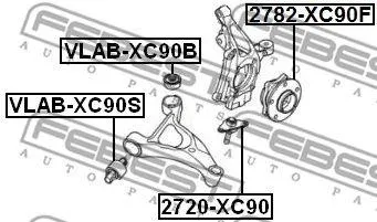 FEBEST VLABXC90S Сайлентблок рычага передн. Volvo XC90 2.53.03.24.4 02>