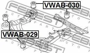 FEBEST VWAB029 Сайлентблок пер. Audi A6 2.0-4.22.0TDi-3.0TDi 04>