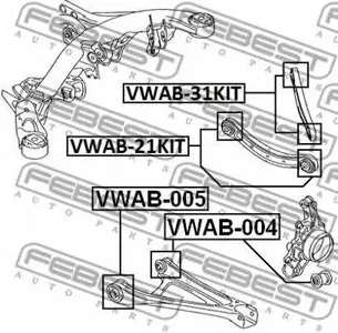 FEBEST VWAB21KIT Сайлентблок задней поперечной тяги к-кт 2шт Audi Q7 06-15