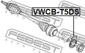 FEBEST VWCBT5DS подшипник приводного вала VW TranSporter Multivan T5 03-15