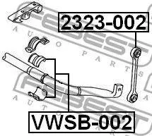 FEBEST VWSB002 Втулка стабилизатора переднего полукольцом VW Touareg 3.2 V6-6.0 W12 02-10