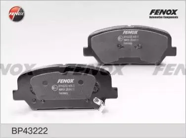 FENOX BP43222 Колодки торм.передние Kia Optima, Hyundai Genesis Veloster 2.0 10>