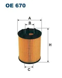 FILTRON OE670 Фильтр масляный (вставка ЭКО без метал.эл.)
