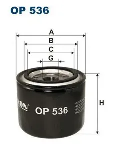 FILTRON OP536 Фильтр масляный Mazda 626D, Mitsubishi Colt Galant Lancer 1.1-3.5 83>