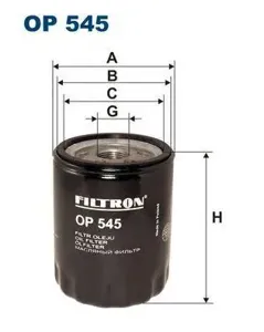 FILTRON OP545 Фильтр масляный H95.5 D76.5 M20x1.5 Citroen Jumpy 1.6 96>, Fiat Bravo PuntoTipo 1.4-1.8 93>