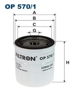 FILTRON OP5701 Фильтр масляный Opel Astra GH, Corsa C, Vectra BC, Zafira 1.4,1.6,1.8,2.0L