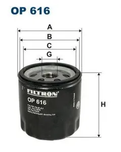 FILTRON OP616 Фильтр масляный D76.7 H76.3 Seat Ibiza , VW Golf Polo Vento 1.0-1.6 91>