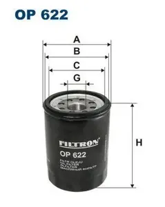 FILTRON OP622 Фильтр масляный Mazda 626 2.0D 87-97, Isuzu Trooper 2.8TD 88-91
