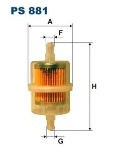 FILTRON PS881 Фильтр топливный Mazda 323 1.0-1.5i 77-89626 1.6-2.0i 79-82
