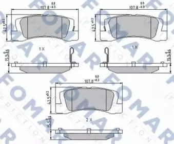 FOMAR FO496681 Колодки торм.задние TO Crown 13#14# 87-, Mark 2 Chaser Crest GX81JZX81MX83 89-95, Supra Cel