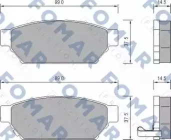 FOMAR FO652781 Колодки торм.задние