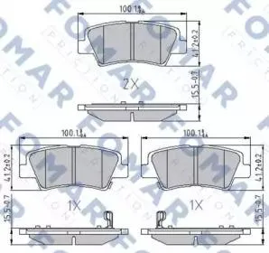 FOMAR FO899281 Колодки торм.задние