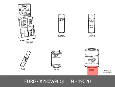 FORD XY80W90QL Масло трансмиссионное Ford 80W90 мин.1л OE