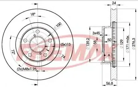 FREMAX BD0033 Диск тормозной перед вент Subaru Legacy Impreza Forester Outback 00- [277,0*56,7*24,0] =530245720