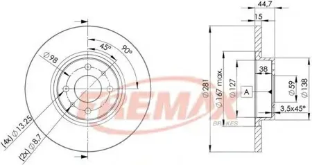 FREMAX BD0355 Тормозной диск