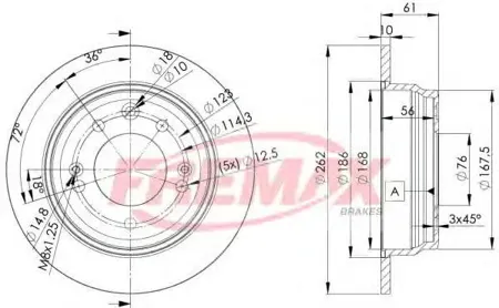 FREMAX BD0581 Диск торм.задний
