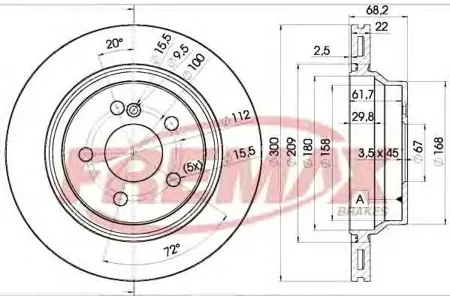 FREMAX BD0910 Диск торм.задний вентилируемый