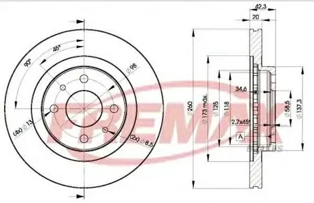 FREMAX BD1073 Диск торм.перед.вент.