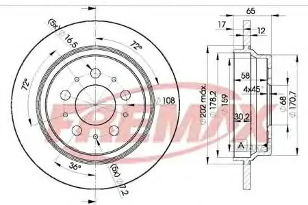 FREMAX BD1674 Диск торм.задний