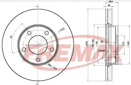 FREMAX BD3272 Диск торм.перед.вент.