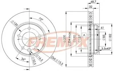 FREMAX BD3326 Диск торм.перед.вент.