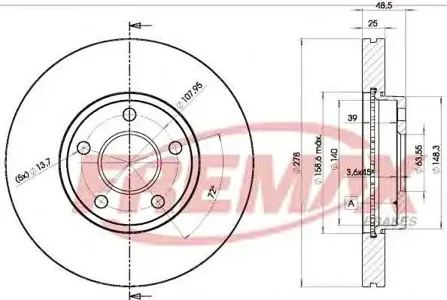 FREMAX BD3963 Диск торм.перед.вент.