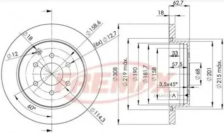 FREMAX BD4203 Тормозной диск