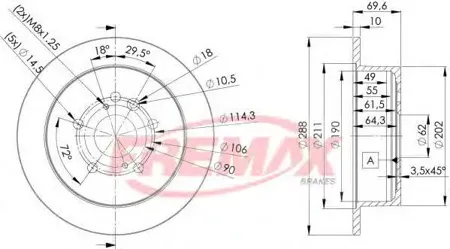 FREMAX BD4403 Диск торм.задний