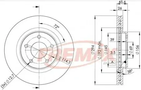 FREMAX BD4644 Диск торм.перед.вент.