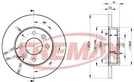 FREMAX BD4705 Диск торм.перед.