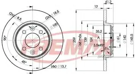 FREMAX BD4707 Диск торм.перед.