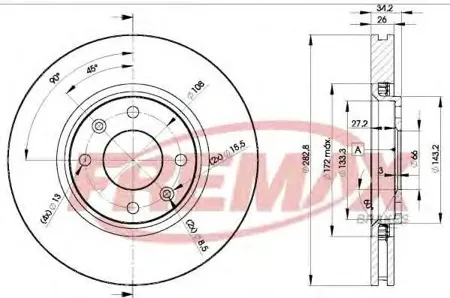 FREMAX BD4752 Диск торм.перед.вент.