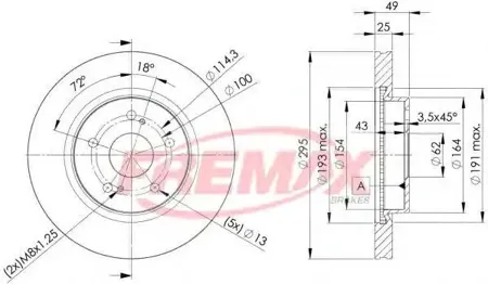 FREMAX BD4803 Диск торм.перед.вент.