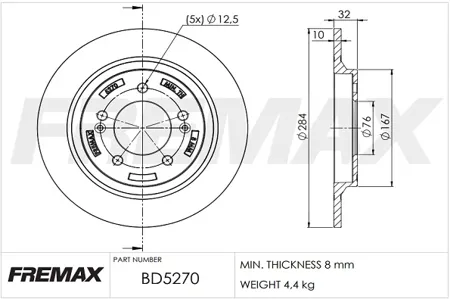 FREMAX BD5270 Тормозной диск
