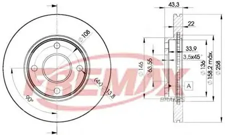 FREMAX BD5344 Диск торм.вент.