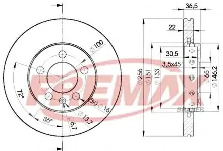 FREMAX BD5602 Диск торм.перед.вент.