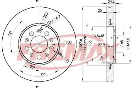 FREMAX BD5604 Диск торм.перед.вент.