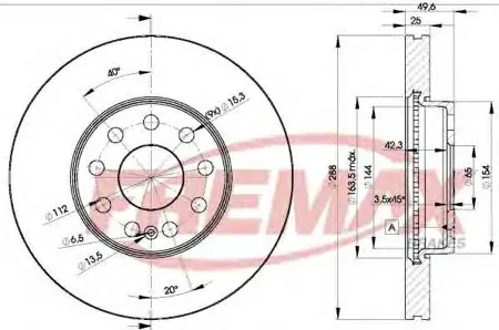 FREMAX BD5615 Диск торм.перед.вент.