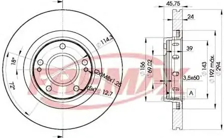 FREMAX BD5924 Диск торм.перед.вент.