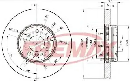 FREMAX BD6045 Диск торм.перед.вент.