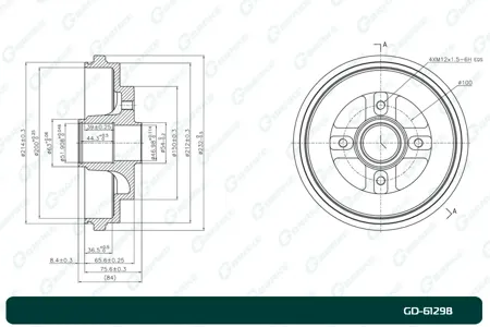 G-BRAKE GD61298 Барабан тормозной G-brake GD-61298