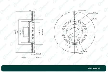 G-BRAKE GR22004 Диск тормозной G-brake