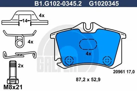 GALFER B1G10203452 Колодки торм. 