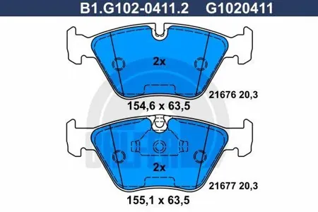 GALFER B1G10204112 Колодки торм.передние