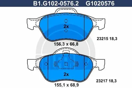 GALFER B1G10205762 Колодки торм.передние