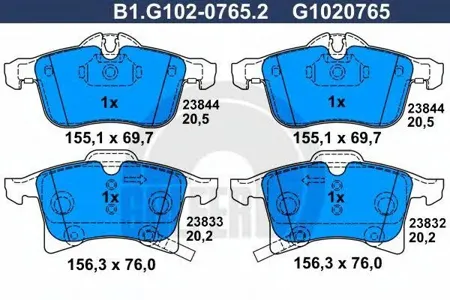 GALFER B1G10207652 Колодки торм.