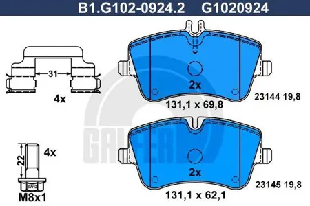 GALFER B1G10209242 Колодки торм.