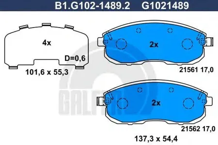 GALFER B1G10214892 Колодки торм. пер