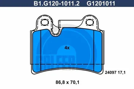GALFER B1G12010112 Колодки торм.задние