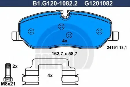 GALFER B1G12010822 Колодки торм.